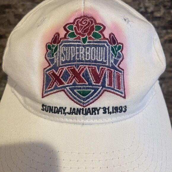Super Bowl XXVII Hat NFL Issue  Bills  Cowboys 1993 Rose Bowl 27 Vntg Snapback - Picture 2 of 6